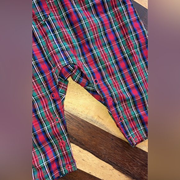 Starting Out 3m baby boy plaid Christmas long sleeve with bow tie EUC - Picture 3 of 7